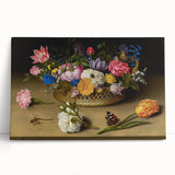 Baroque Art Print - Vibrant Floral Still Life with Butterflies
