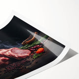 Extra large wall art featuring line art flowers in black and white, rolled print format.