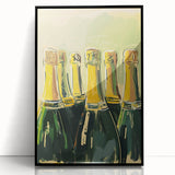 Large abstract wall art featuring geometric shapes in muted earth tones, framed in black acrylic.