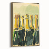 Framed canvas landscape painting featuring muted earth tones, ideal for bedroom wall art with a vintage poster style.