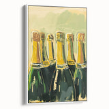 Extra large framed canvas featuring vintage poster art of colorful food and drinks, ideal for living room decor.