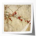 Holiday Decor Prints - Christmas Wall Art with Red Berries on Canvas