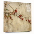 Holiday Decor Prints - Christmas Wall Art with Red Berries on Canvas