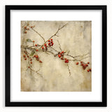 Holiday Decor Prints - Christmas Wall Art with Red Berries on Canvas