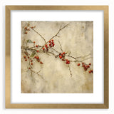 Holiday Decor Prints - Christmas Wall Art with Red Berries on Canvas