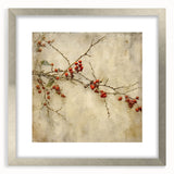 Holiday Decor Prints - Christmas Wall Art with Red Berries on Canvas