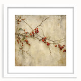 Holiday Decor Prints - Christmas Wall Art with Red Berries on Canvas