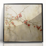 Holiday Decor Prints - Christmas Wall Art with Red Berries on Canvas