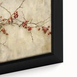 Holiday Decor Prints - Christmas Wall Art with Red Berries on Canvas