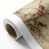 Holiday Decor Prints - Christmas Wall Art with Red Berries on Canvas