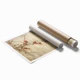 Holiday Decor Prints - Christmas Wall Art with Red Berries on Canvas