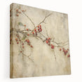 Holiday Decor Prints - Christmas Wall Art with Red Berries on Canvas