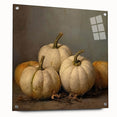 Halloween Wall Decor - Elegant White Pumpkin Still Life Print