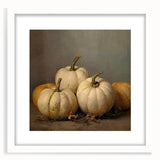 Halloween Wall Decor - Elegant White Pumpkin Still Life Print