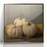 Halloween Wall Decor - Elegant White Pumpkin Still Life Print