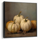 Halloween Wall Decor - Elegant White Pumpkin Still Life Print