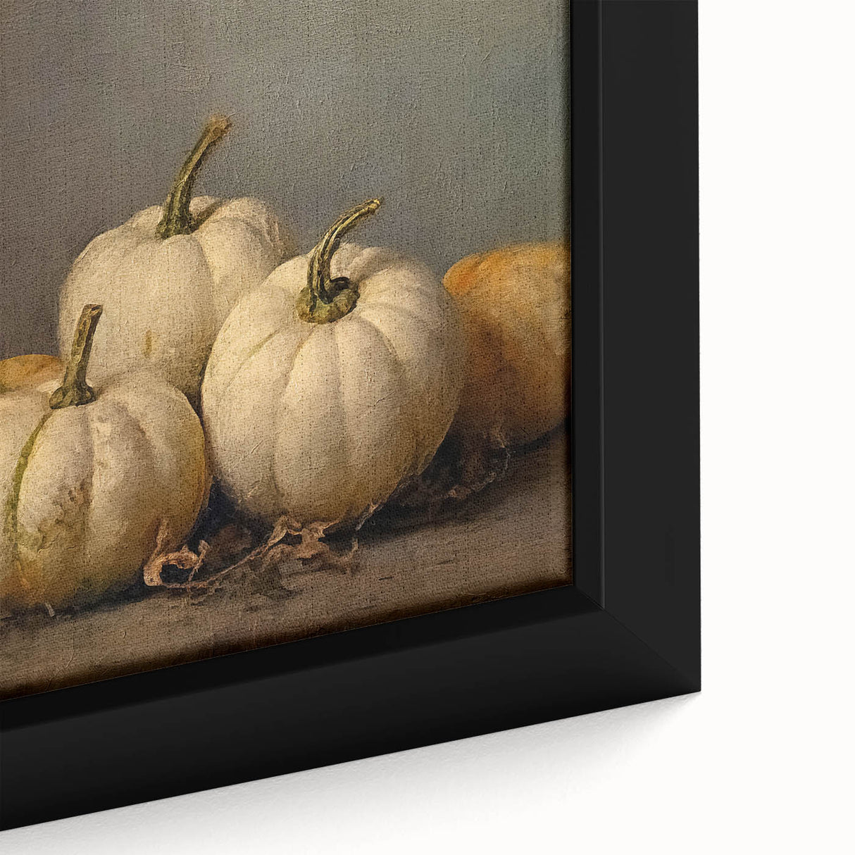 Halloween Wall Decor - Elegant White Pumpkin Still Life Print