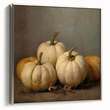 Halloween Wall Decor - Elegant White Pumpkin Still Life Print