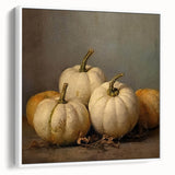 Halloween Wall Decor - Elegant White Pumpkin Still Life Print