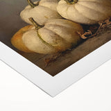 Halloween Wall Decor - Elegant White Pumpkin Still Life Print