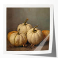 Halloween Wall Decor - Elegant White Pumpkin Still Life Print