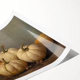 Halloween Wall Decor - Elegant White Pumpkin Still Life Print