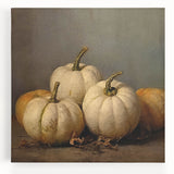 Halloween Wall Decor - Elegant White Pumpkin Still Life Print
