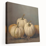 Halloween Wall Decor - Elegant White Pumpkin Still Life Print
