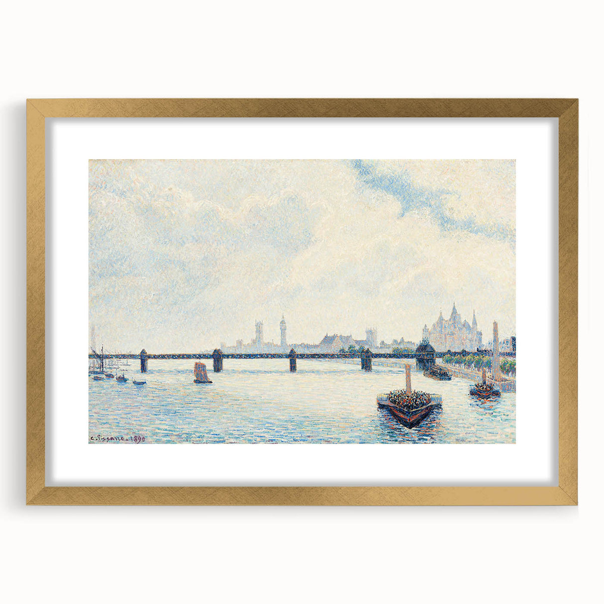 Impressionist London Scene - Pissarro's Charing Cross Bridge Print