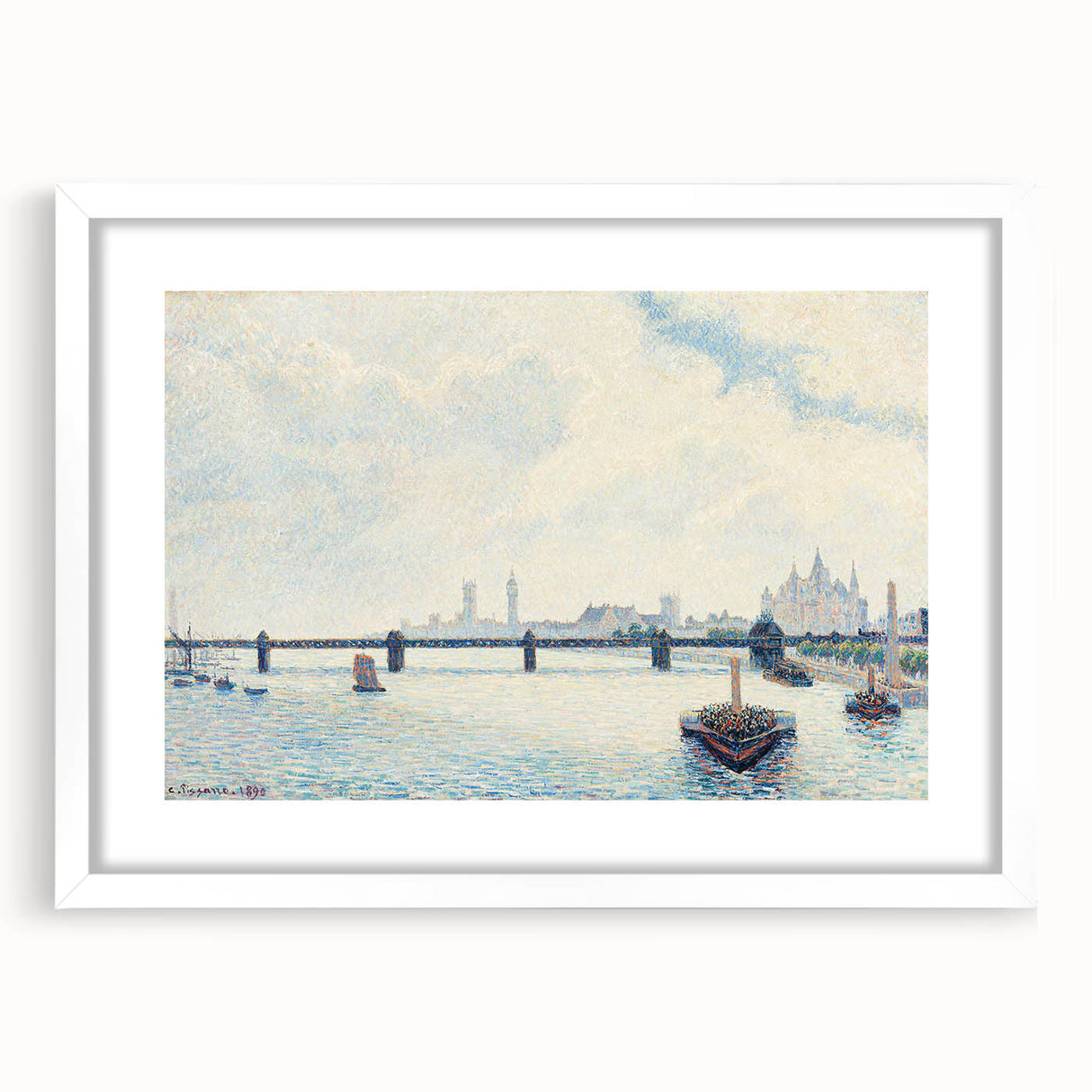 Impressionist London Scene - Pissarro's Charing Cross Bridge Print