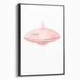 Playroom Wall Art - Cute Pink Spaceship Kids Room Decor