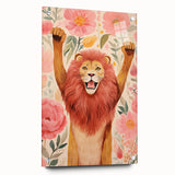 Children’s Wall Art Prints – Majestic Lion Floral Decor