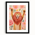 Children’s Wall Art Prints – Majestic Lion Floral Decor