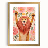 Children’s Wall Art Prints – Majestic Lion Floral Decor