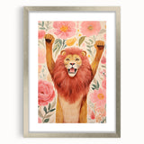 Children’s Wall Art Prints – Majestic Lion Floral Decor