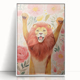 Children’s Wall Art Prints – Majestic Lion Floral Decor