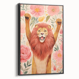 Children’s Wall Art Prints – Majestic Lion Floral Decor
