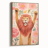 Children’s Wall Art Prints – Majestic Lion Floral Decor