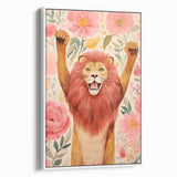Children’s Wall Art Prints – Majestic Lion Floral Decor