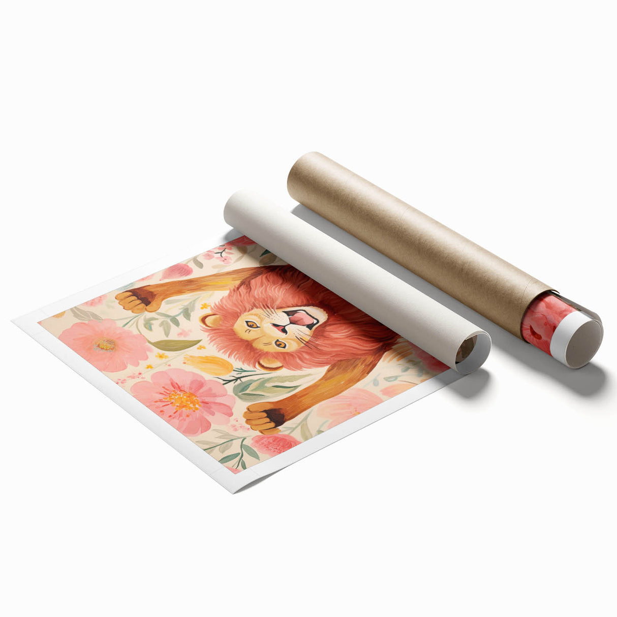 Children’s Wall Art Prints – Majestic Lion Floral Decor