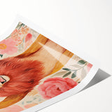 Children’s Wall Art Prints – Majestic Lion Floral Decor