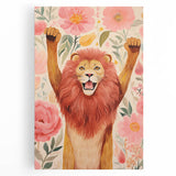 Children’s Wall Art Prints – Majestic Lion Floral Decor