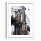 Landscape bridge frame in white with a mat, showcasing a modern design perfect for displaying artwork or photographs. Ideal for home decor or gallery settings.