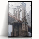 Framed acrylic artwork of a landscape bridge scene, showcasing vibrant colors and intricate details, set against a black frame, perfect for home decor.