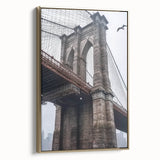 Framed canvas artwork depicting a stunning side view of a golden landscape bridge, showcasing intricate details and vibrant colors that enhance any decor. Ideal for nature and travel enthusiasts.