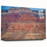Stunning landscape acrylic artwork showcasing vibrant canyons in rich earth tones, viewed from the side, perfect for modern home decor. Ideal for nature enthusiasts.