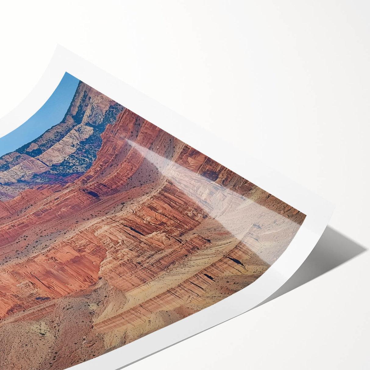 Stunning landscape canyon rolled print showcasing vibrant colors and intricate details of natural rock formations, carefully packaged in a durable tube for safe delivery.