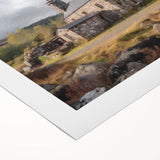 Landscape wall art on rolled canvas showcasing a serene countryside scene with rolling hills, lush greenery, and a vibrant sunset, perfect for home decor.