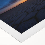 Desert landscape rolled canvas art showcasing vibrant hues of orange and gold, capturing the serene beauty of arid terrain, ideal for home decor enhancement.