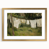 Elegant gold-framed landscape artwork with a white matting, showcasing serene natural scenery. The frame adds sophistication, perfect for home decor enhancement.